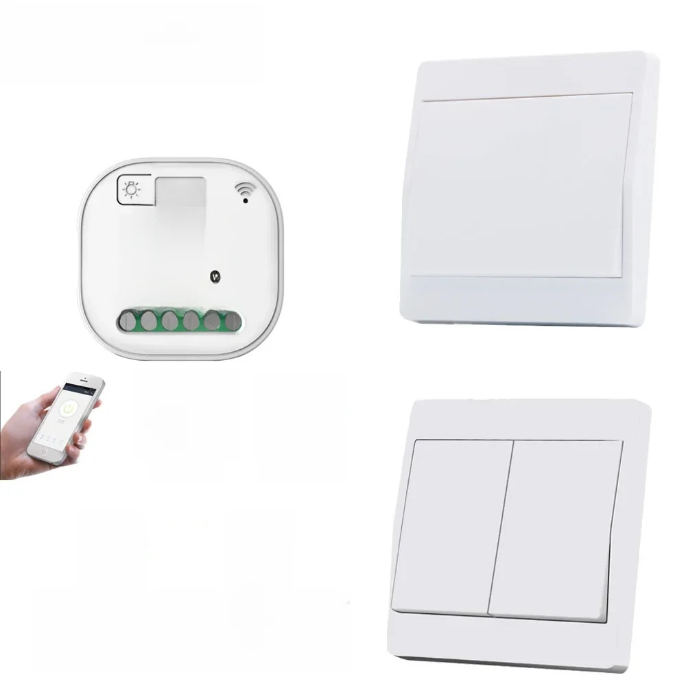 Inteligentny włącznik światła WiFi i RF Tuya 433MHz, kinetyczny włącznik ścienny, bez baterii, bezprzewodowe zdalne sterowanie, funkcja timera, 220V 16A, kompatybilny z Alexa. — zdjęcie 2