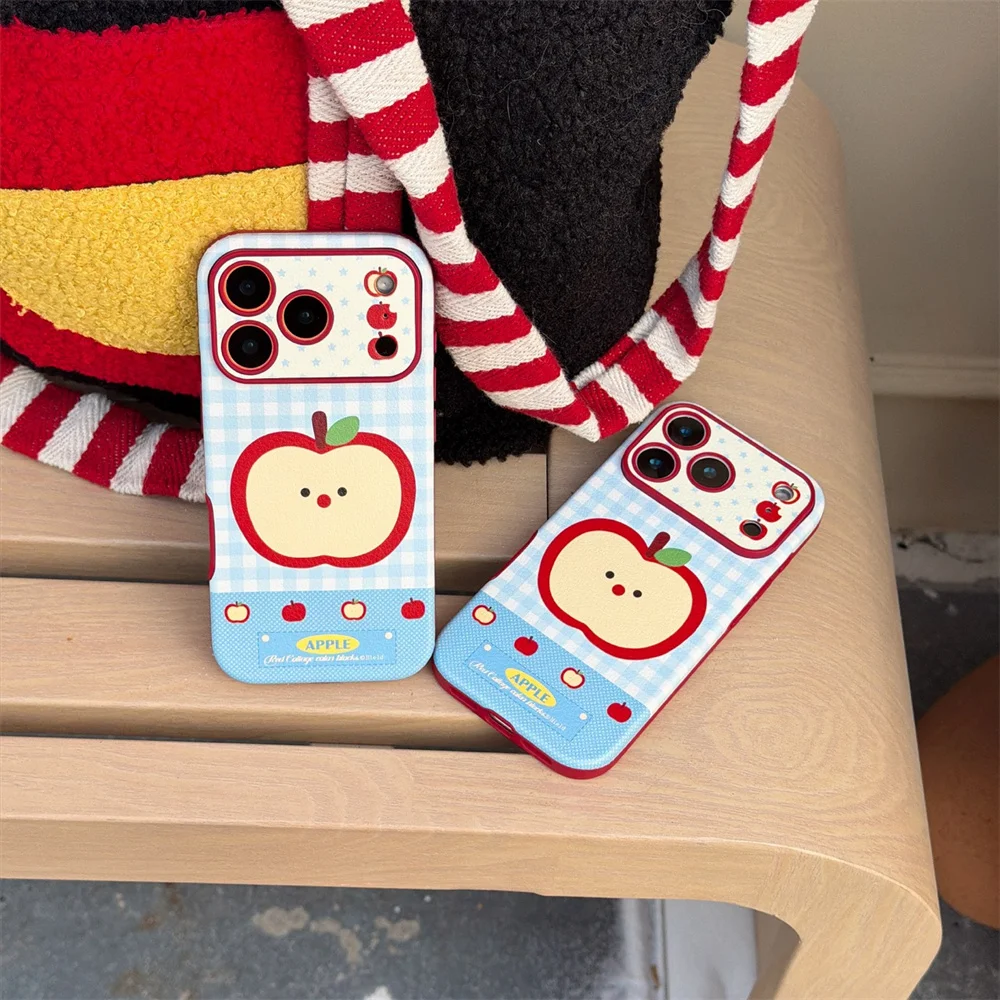 حافظة جلدية منقوشة ستار أبل لهاتف آيفون 17 برو 13 14 15 16 برو ماكس Fundas حافظات لطيفة كورية INS غطاء حماية لـ 17