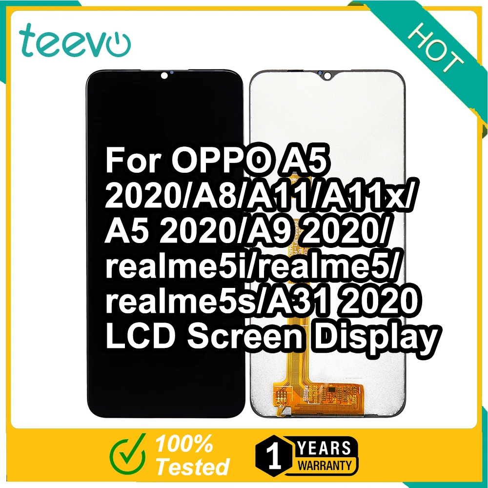 Teevo LCD For OPPO A5 2020/A8/A11/A11x/A5 2020/A9 2020/realme5i/realme5/realme5s/A31 2020 Touch Screen DisplayDigitizer Black