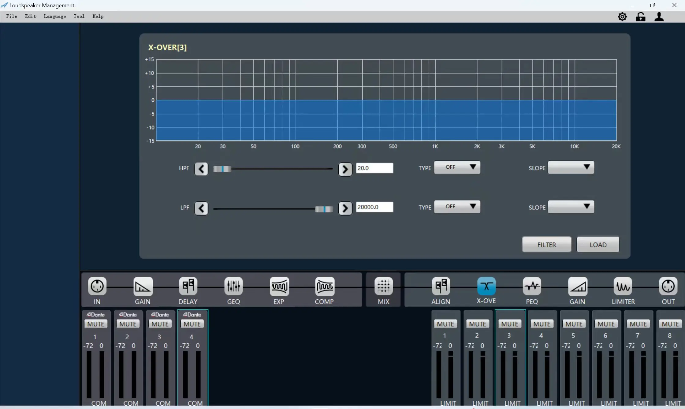 Paulkitson Professioneller Audioprozessor, 4 Eingänge, 8 Ausgänge, mit Dante-Netzwerk, DPS, digitaler Audioprozessor für Lautsprechermanagementsystem – Detail 8