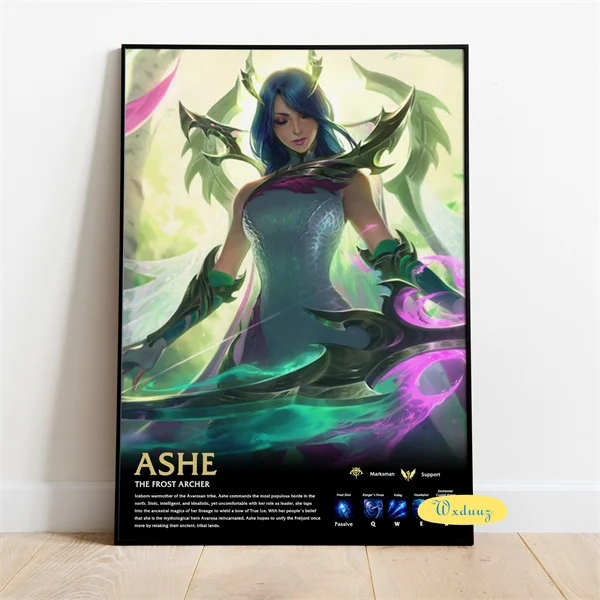 League of Legends Characters Amumu Anivia Annie Aphelios Ashe Aurelion Azir Popular Game Posters Kids Room Decor Posters