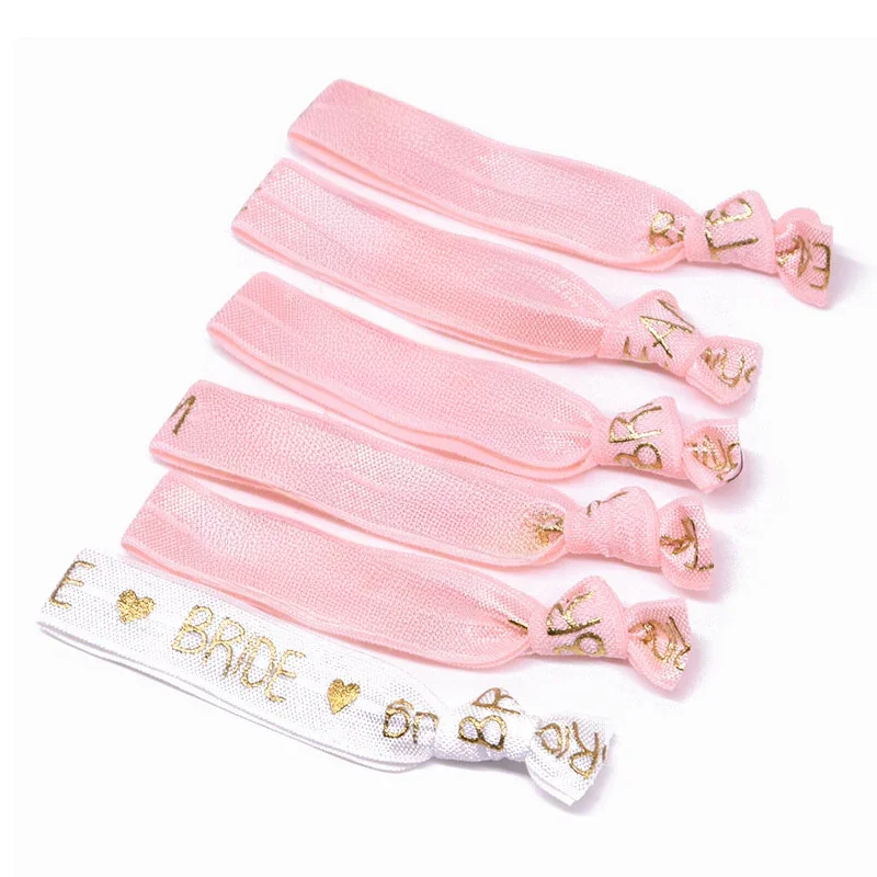 Bracelets de fête d'enterrement de vie de jeune fille, 6/11 pièces, Bracelet de mariée d'équipe, décoration de mariée, fournitures de fête de poule, attaches pour cheveux