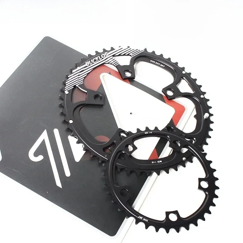 AliExpress BUCKLOS 110 BCD Chainring Road Bike Double Speed Crown 5 Holes Ultralight Chainring 50/34T 52/36T 53/39T Bicycle Chainwheel