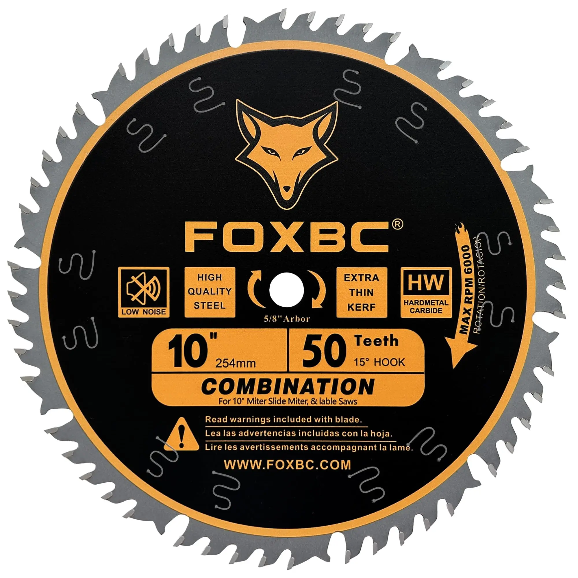 FOXBC 254mm Combination Saw Blades 50 Teeth for Wood Cutting 1pcs