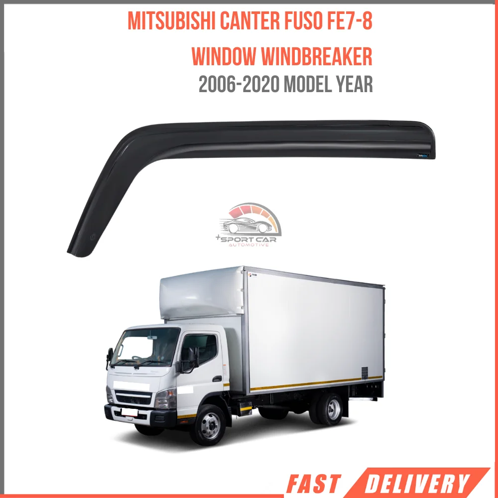 For MITSUBISHI CANTER FUSO FE7-8 2006-2020 Sport Style glass windbreaker 2 pieces car rain protection accessory-Free Shipping