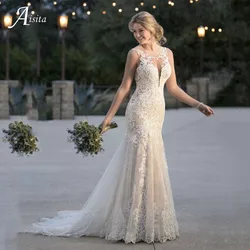 Grace-Robe de Mariée Sirène en Dentelle avec Traîne à Balayage, Sexy, Dos aux, Personnalisée, pour Patients