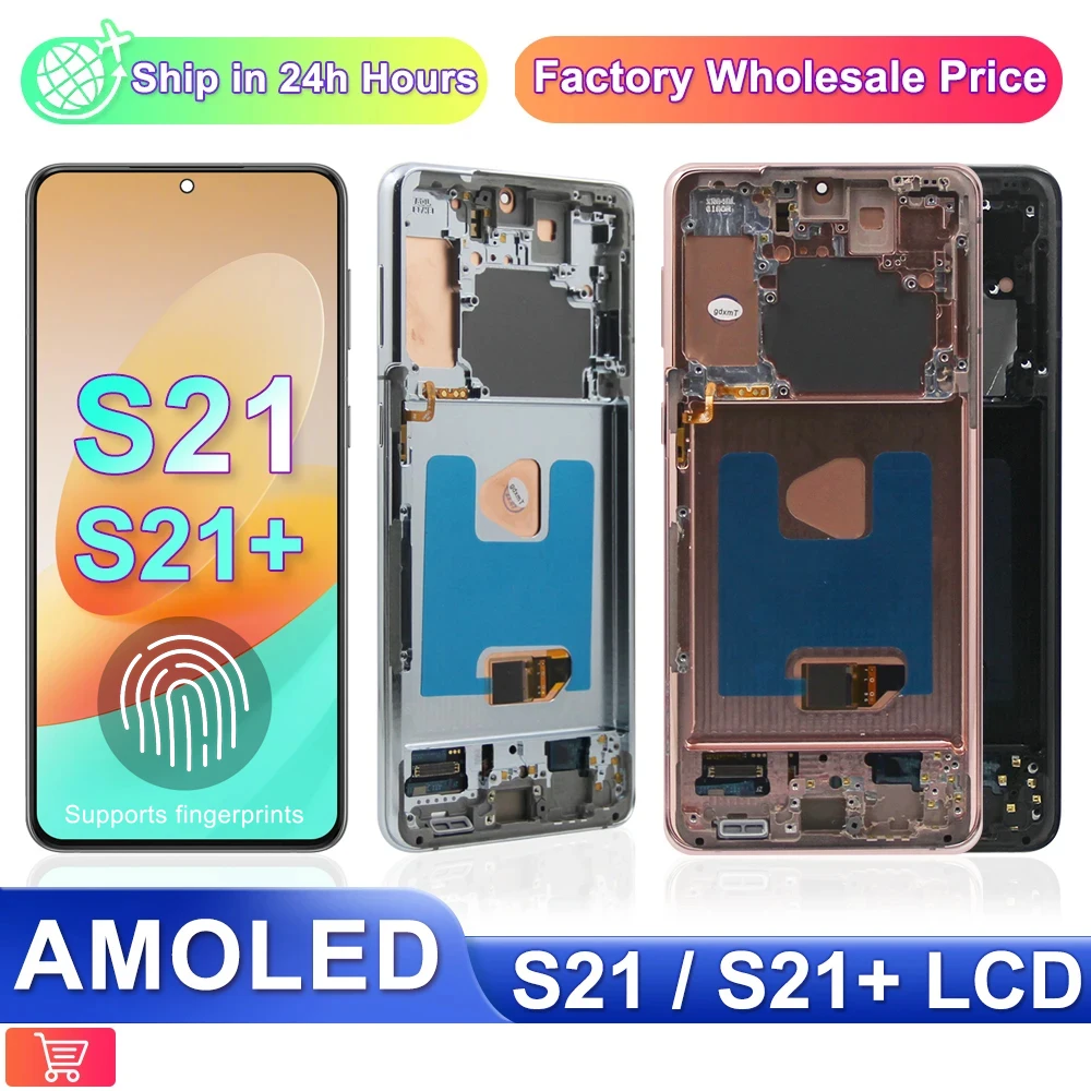 For Samsung S21 G991B Display AMOLED For Samsung Galaxy S21 Plus 5G G996B/DS Lcd Display Touch Screen with Frame 100% Tested