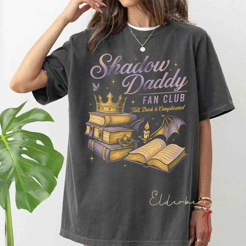 Women Cotton T Shirt Shadow Daddy Romantasy Shirt Fantasy Book Lover Tee Bookish Gift for Her Fashion Crop Tops