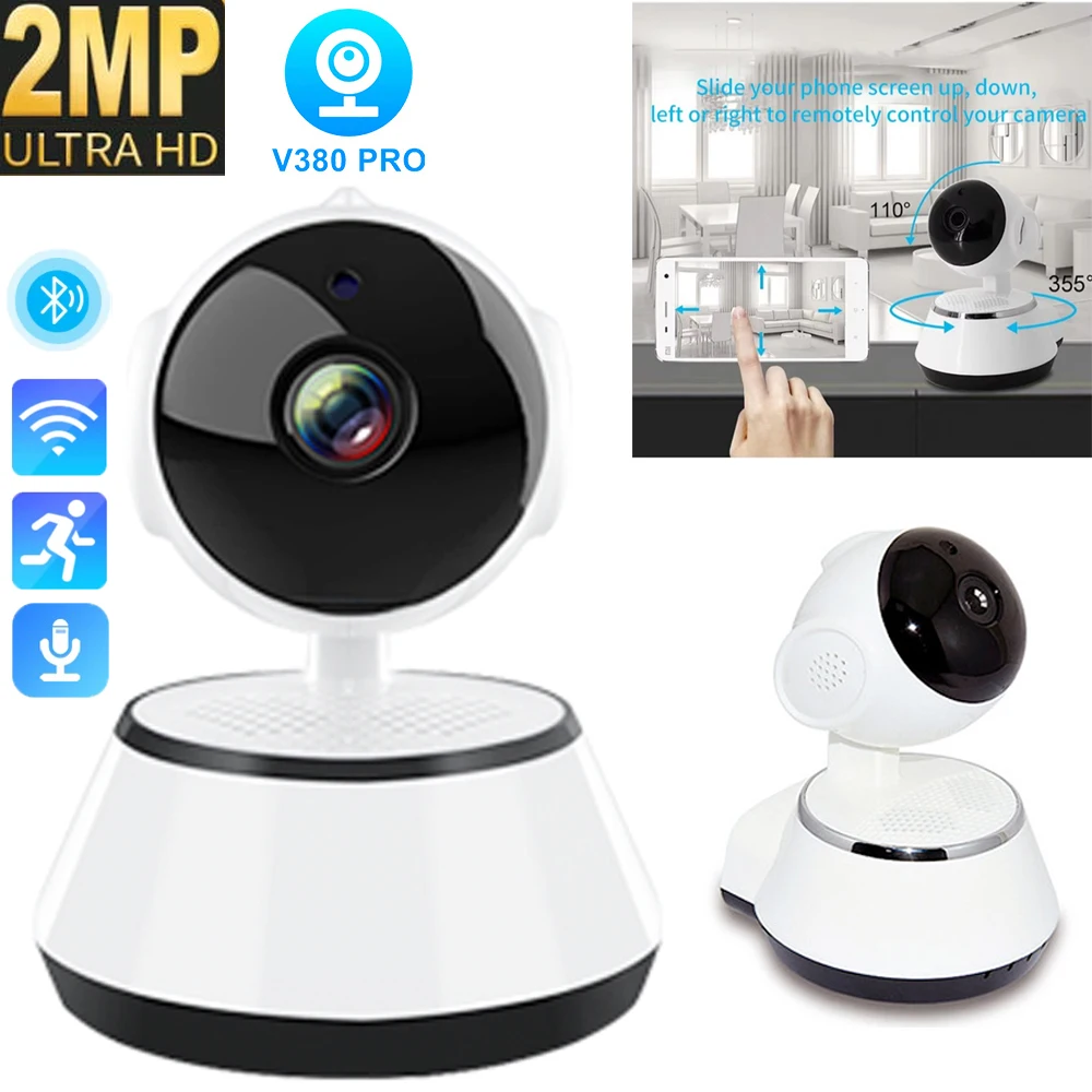 Leshine 2MP WiFi HD Lens Indoor Camera Security Camera with Audio Two-way Audio Motion Detection Intelligent Alarm Push V380 Pro