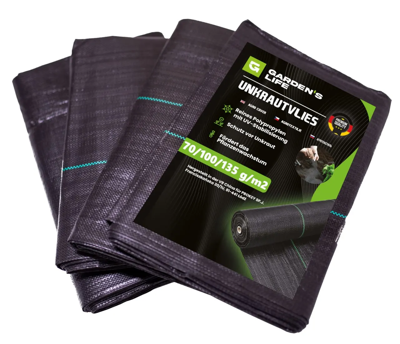 Premium Onkruiddoek 1,1 x 10 m 100 g/m² Garden’s Life, UV-bestendig, Sterk Gronddoek voor Onkruidbestrijding in Tuin, Planten en Landschapsinrichting