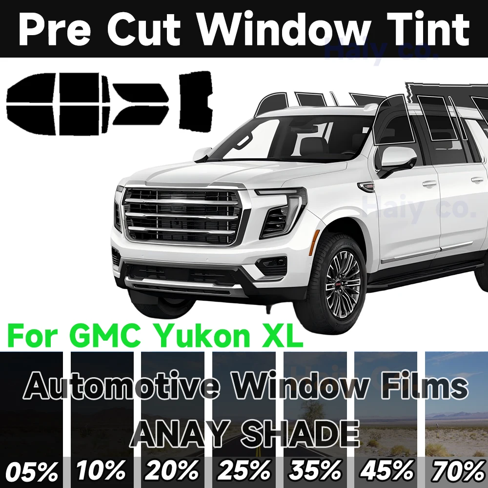 

Предварительно вырезанный оттенок окон автомобиля для Gmc Yukon XL 2000-2025 Любой год Авто наклейка Солнце УФ-блокировка Тепло 2-слойная защитная пленка для окон Конфиденцифровые пленки