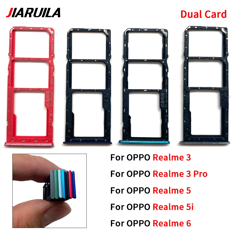 Phone SIM SD Card Tray For OPPO For Realme 6 5i 5 3 Pro SIM Chip Card Slot Holder Drawer Part Socket Replacement Parts