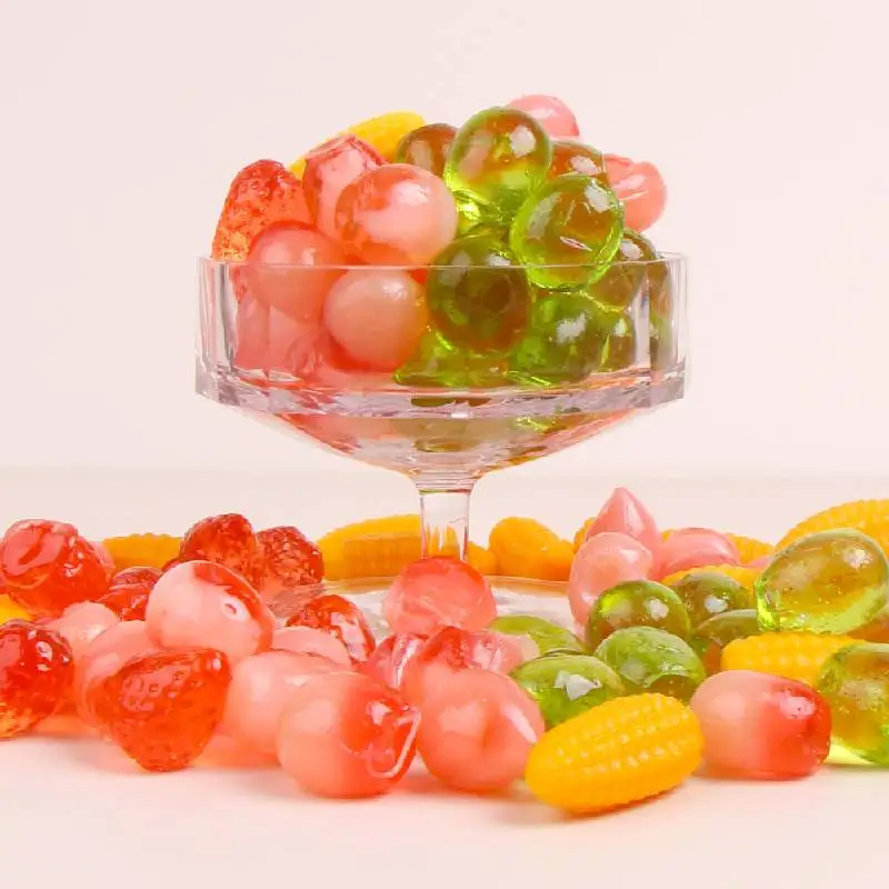 جيلي الفاكهة مزيج 5 نكهات ، 5 نكهات ، تشابك ، حلو ، طازج منخفض تفاح وورق خوخي وبرتقال تفاح وبرتقال تفاح