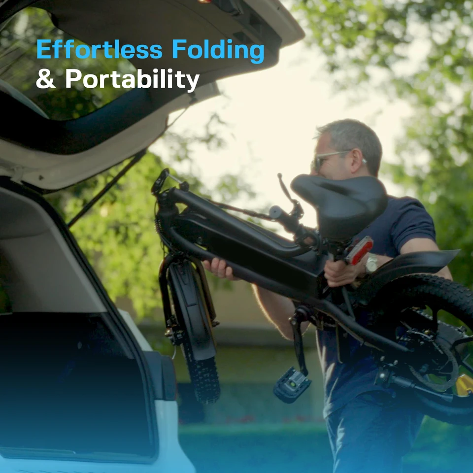 ZoulaGlide Electric Bike with a 350W Brushless Motor, Offering a 36V/7.8AH Removable Battery, 25MPH Dual Disc Brakes, 16-Inch X 3.0-Inch Wide Tires, Adjustable Stem, Foldable, and a Comfy Seat for Adults (Peak 500W).It Weighs 21kg,Has a Range of 30 Miles image 6