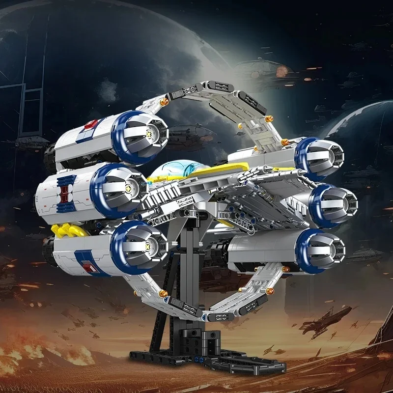 Ruimte Slagschip Bouwstenen Ruimteschip Starfighter MOC Model Bricks Kits Desktop Decoratie Kinderen Speelgoed Verjaardagscadeautjes - afbeelding 2