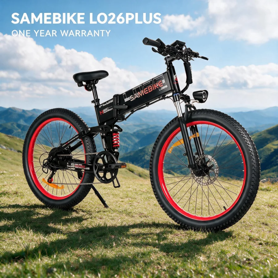 Image of SAMEBIKE LO26 PLUS Elektrofahrrad Hochgeschwindigkeitsmotor 48V15AH Hydraulische Bremse City E-Bike 26-Zoll-Reifen Vollfederung Allterrain E-Fahrrad