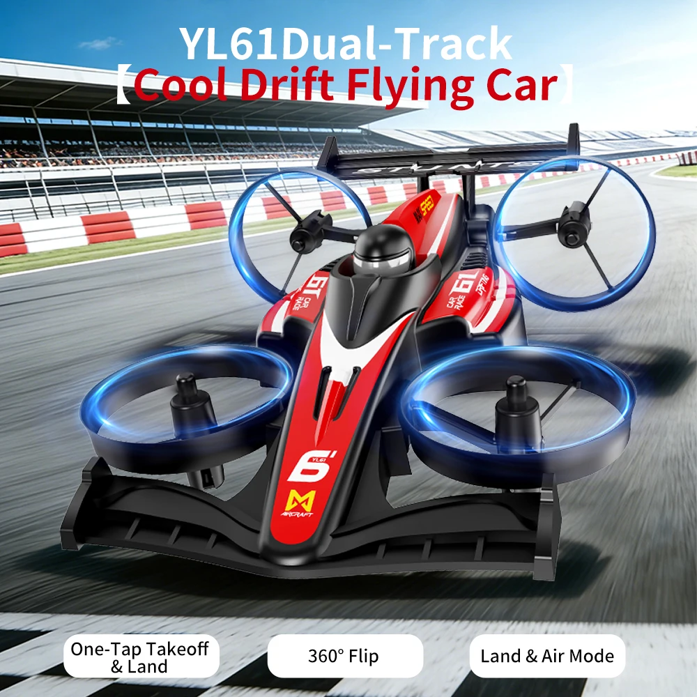 2026New YL61 2-in-1 RC Flying Car Drone with 360° Stunt Roll & Drifting, 2.4G Remote Control, Altitude Hold, 3-Speed Settings