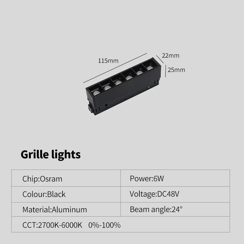 Nieuwe magnetische spoorverlichting dimbare afstandsbediening 48VLed plafondlamp spoorrailverlichting geen hoofdlichtontwerp spotlight