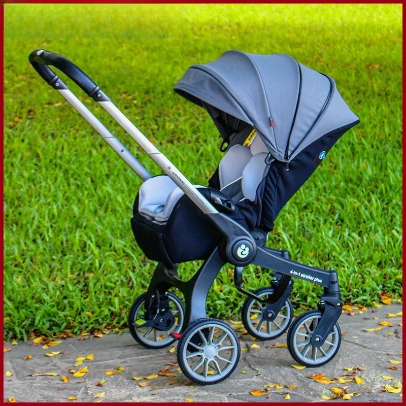 STOCK ue 4 in1 bébé poussette multifonctionnel nouveau-né landau pliable panier type siège léger voyage landau siège d'auto