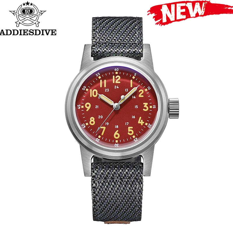 

ADDIESDIVE Luxury Automatic Watch NH35 Bubble Mirror Glass Retro New Men's Mechanical Watch AD2076 Luminous Waterproof Watches