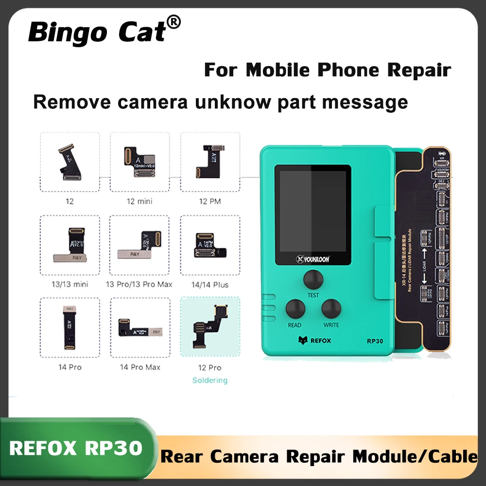 REFOX RP30 Rear Camera LiDAR Repair Module/Tag-on Flex Cables For iPhone 12 13 14pro 14 pro max To Solve Pop-up Window Issues