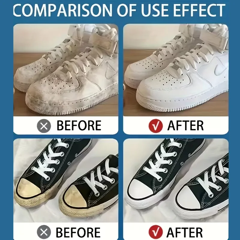 Crème nettoyant pour chaussures blanche : détachant et blanchissant pour baskets, toile, simili cuir - formule facile sans rinçage.