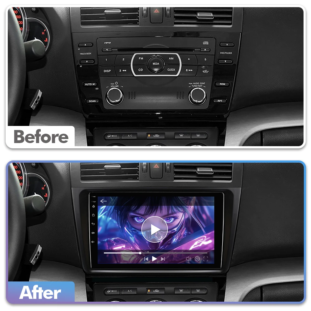 ISUDAR T57 Android 15 Radio For Mazda 6 GH 2007-2016 Multimedia Player CarPlay Android Auto Head Unit Camera DSP Stereo 8 core