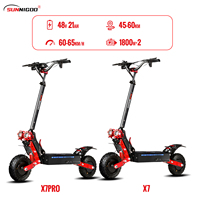 SUNNIGOO X7/X7PRO Electric Scooter 3600W Dual Motor Max Speed 60-65km/h 11 Inch Off-Road Tires Foldable Powerful Escooter