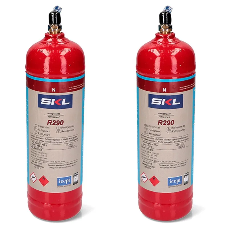 2 bottles refrigerant Gas R290 370Gr propane