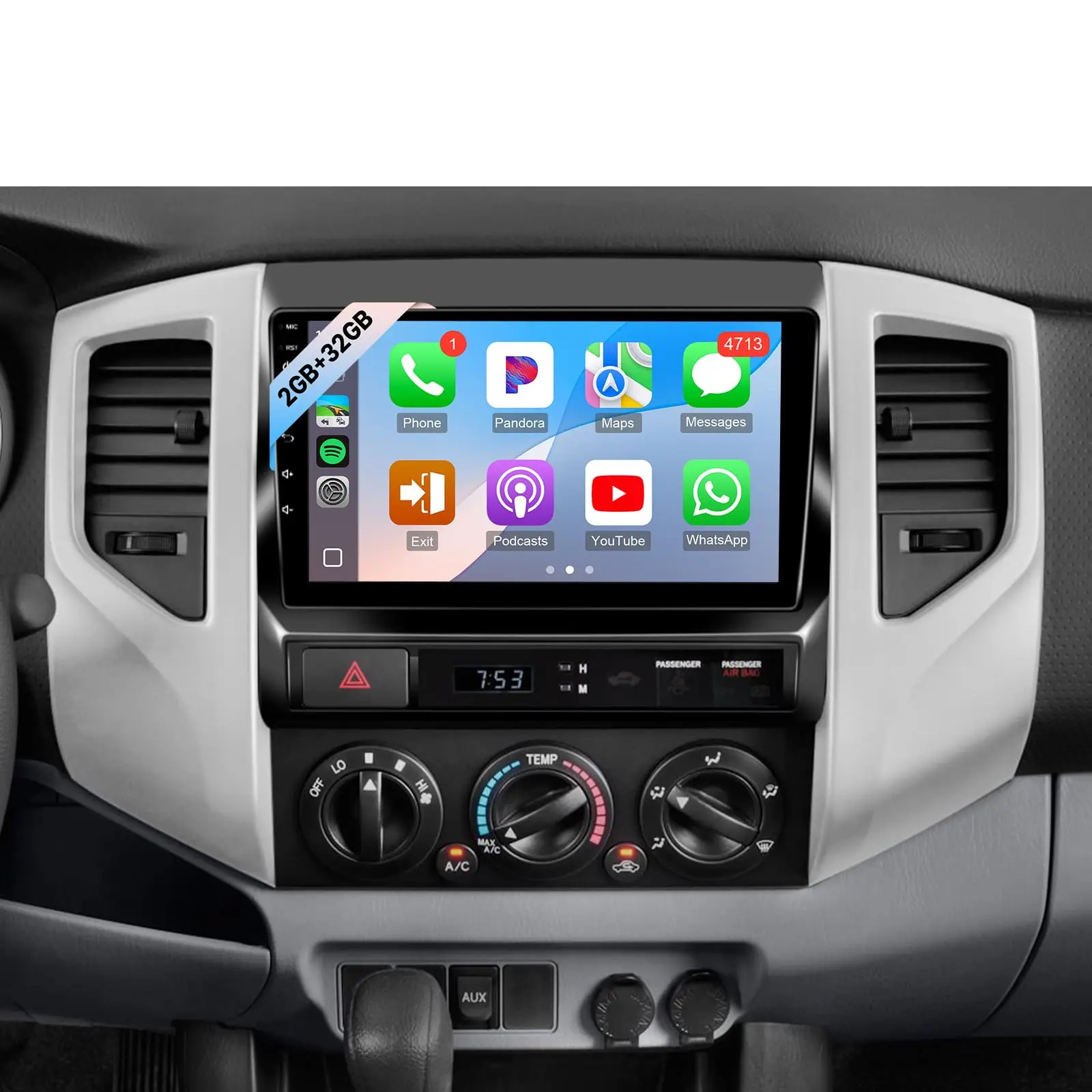 شاشة لمس IPS مقاس 9 بوصة لسيارة Toyota Tacoma Stereo مع Carplay Android Auto/Bluetooth/GPS/WiFi/Camera/MIC+Can Bus(FIT-J.B.L)