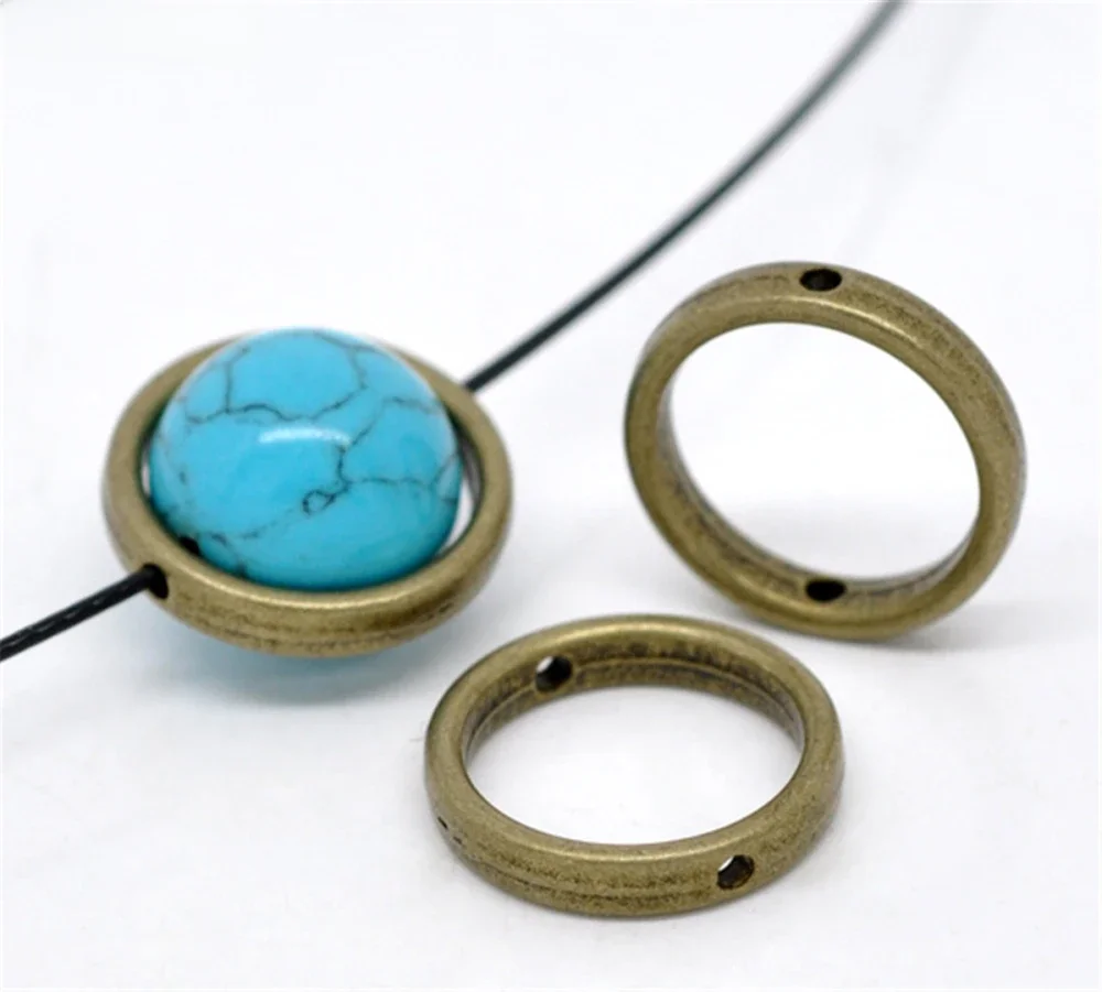 Doreen Box piękny 30 odcień brązu koło koralik ramki 18mm (B13743) — zdjęcie 2