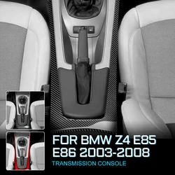 For BMW Z4 E85 E86 2003-2008 Carbon Fiber Sticker Black Color Gear Box Button Panel Shift Decoration Strip Interiors Accessories