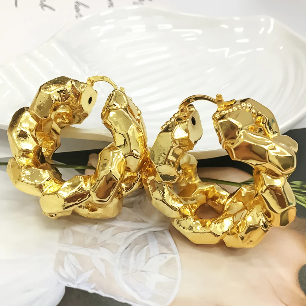 

Африканская Нигерия модные большие серьги-капли изысканный медный большой стиль стереоскопический для женщин Подарки на вечеринку свадьб...