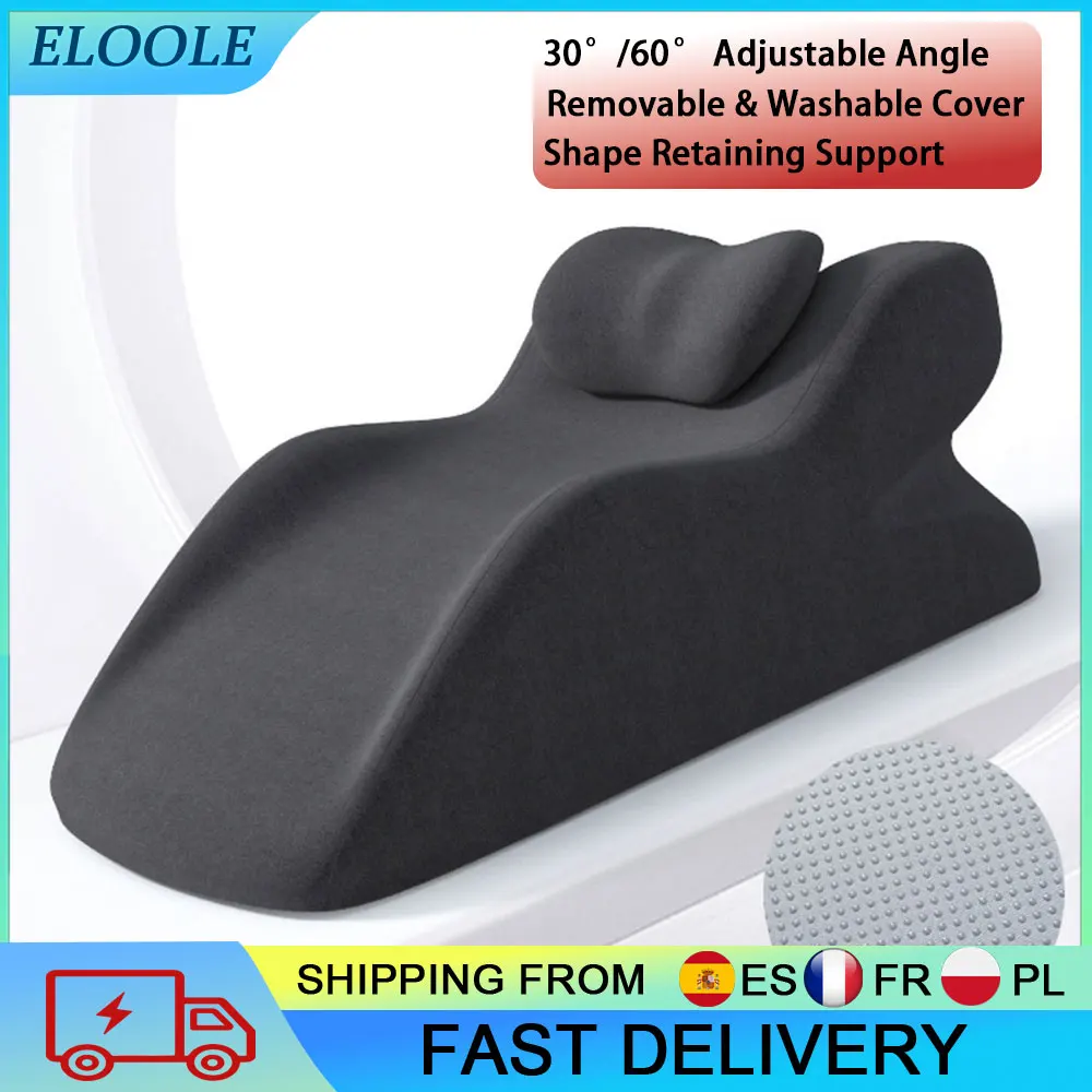 Almohada de Cuña 30 ° /60 °   Cojín de Soporte Inclinable con Funda Lavable Extraíble para Apoyo de Piernas, Espalda y Cuello, para Cama o Sofá