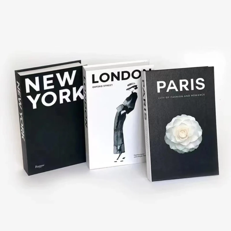 

3pcs/Set Fashion Fake Books Decoration Luxury Decorative Book Designer Room Coffee Table Villa Hotel Home Decor Shooting Prop