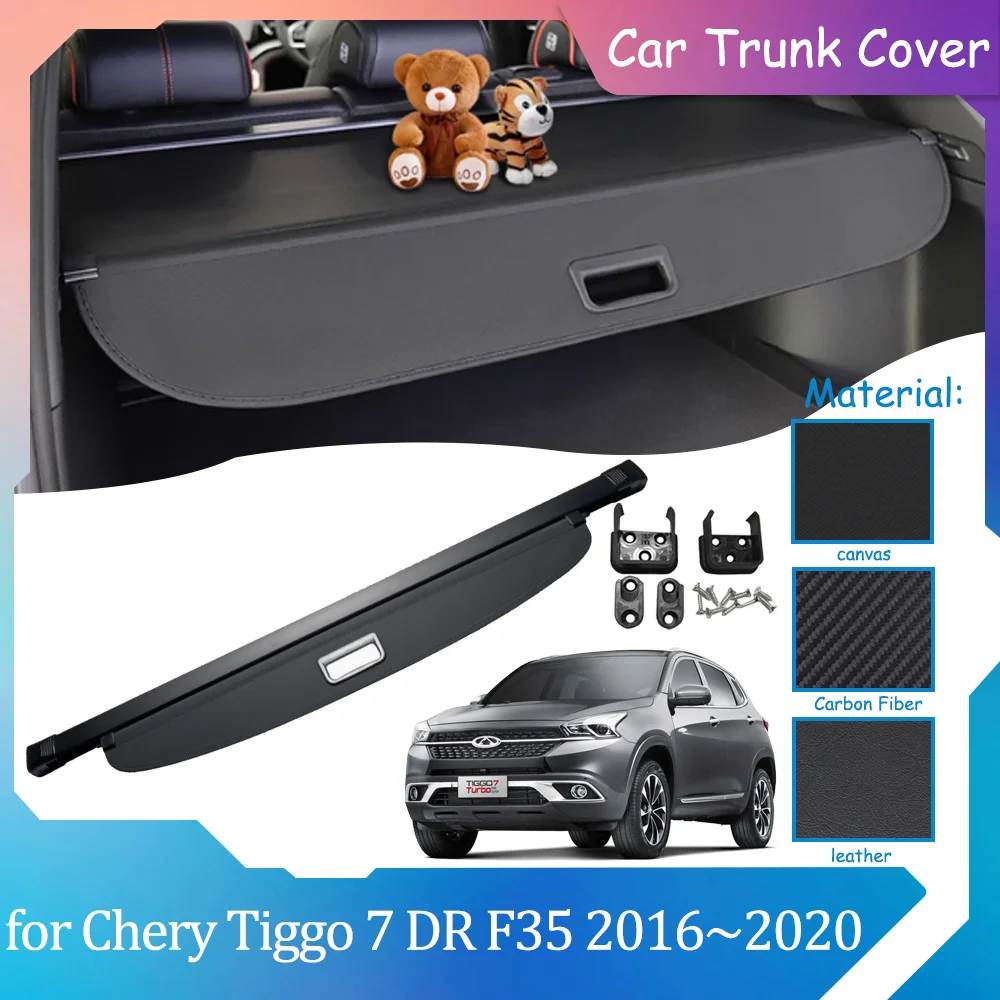 Car Trunk Covers for Chery Tiggo 7 DR F35 2016~2020 2017 Luggage Curtain Shelter Privacy Partition Cargo Storage Pad Accessorie