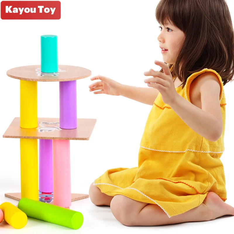 

Wooden Montessori Building Blocks Preschool Learning Toys Toddler Educational Stacking Toy for Kids Children Birthday Gifts