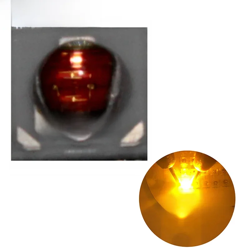 10szt 1W 3W 3535 SMD High Power Amber Yellow LED diode Chip light emitter 590nm to 595NM beads DIY Car Light Fishing lights — zdjęcie 2