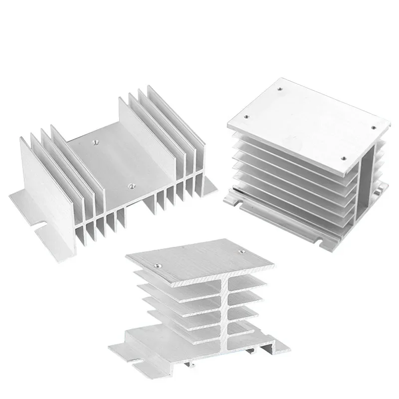 Podstawa chłodzenia przekaźnika półprzewodnikowego SSR 10A-120A Aluminiowy radiator 12V 24V 220V Jednofazowa/trójfazowa mała rama podstawy chłodnicy — zdjęcie 2