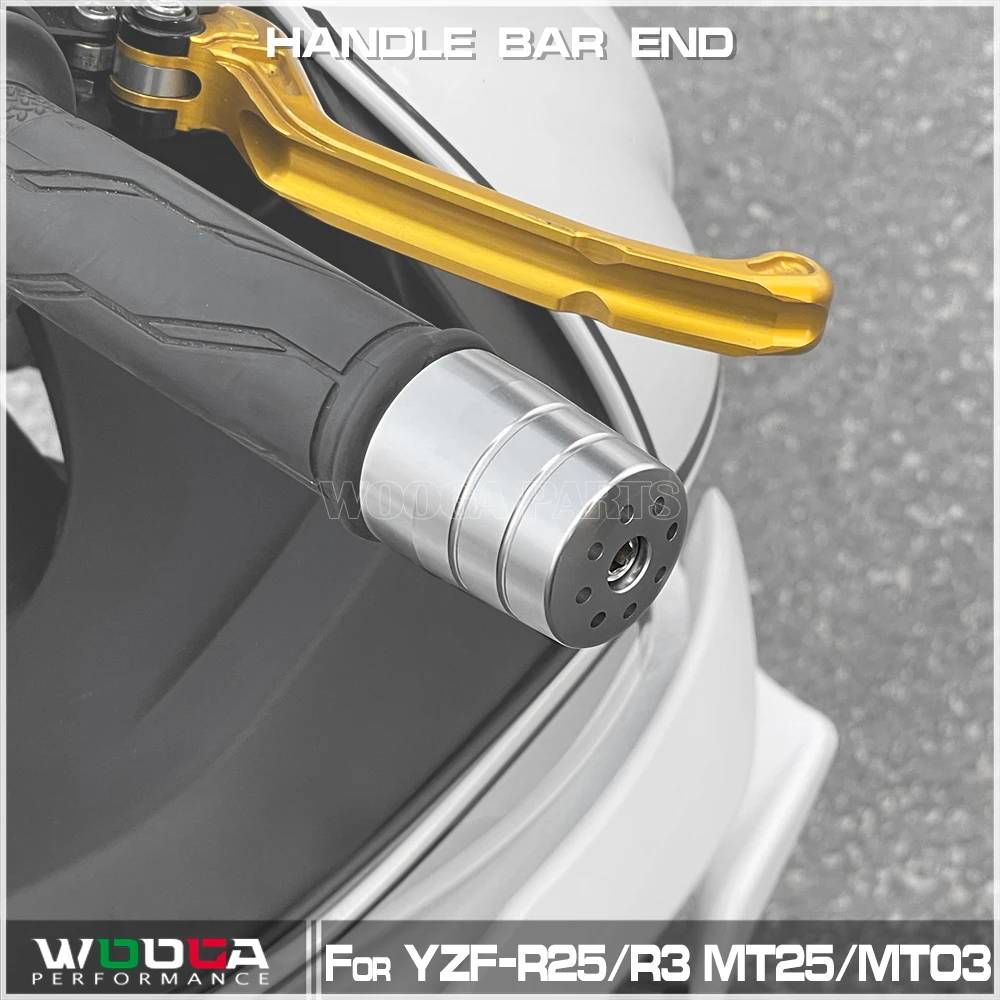 WOOGA Handle Bar End For YAMAHA YZF-R3 YZF R3 R25 MT-03 MT-25 2015-2023 Aluminum Handlebar Bar Ends Sliders M6 Balance Parts