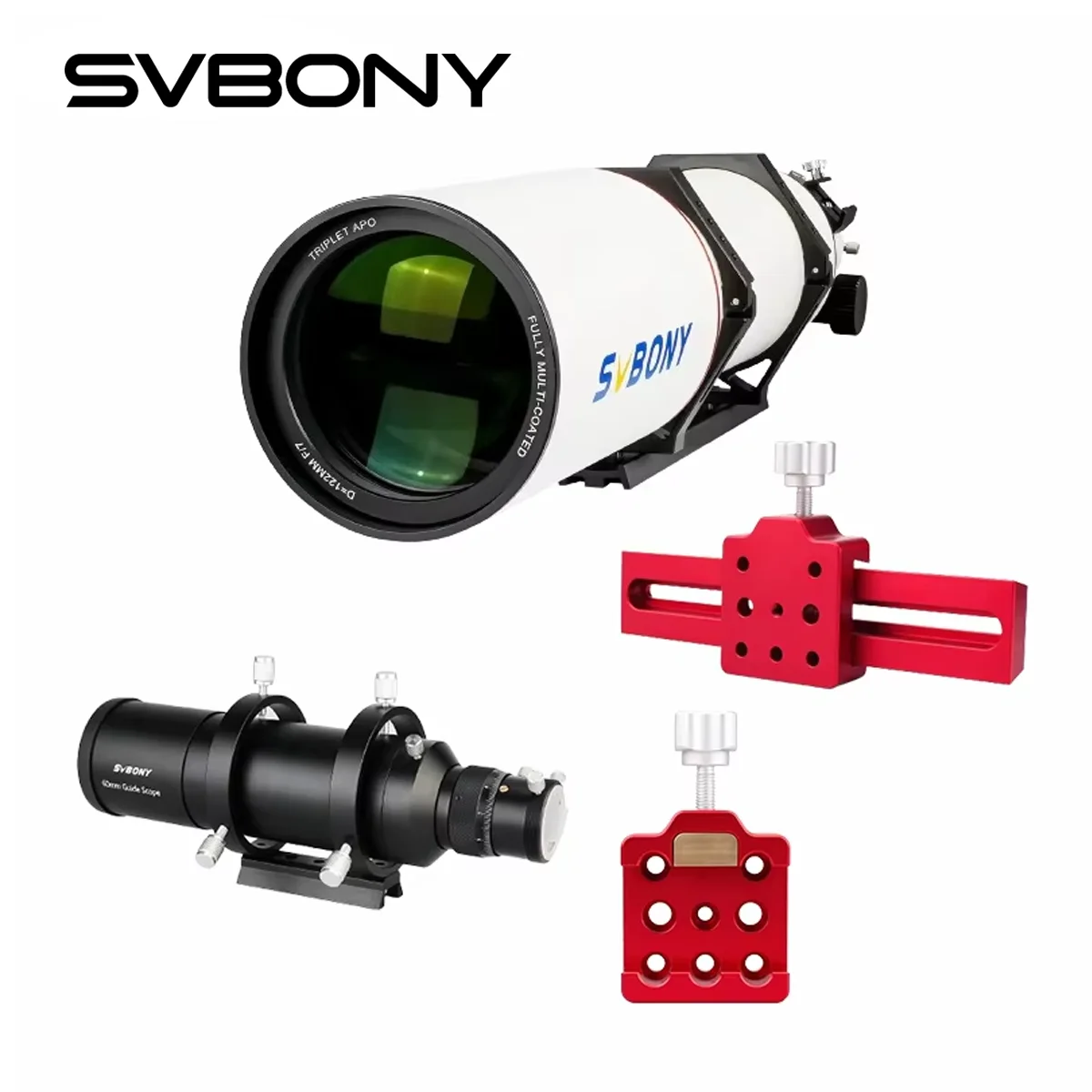 SVBONY SV550 APO 122mm F7 Triplet Apochromatic Refractor Telescope, Bundle with SV106 Guide Scope,Dovetail and ClampDeluxe Tail