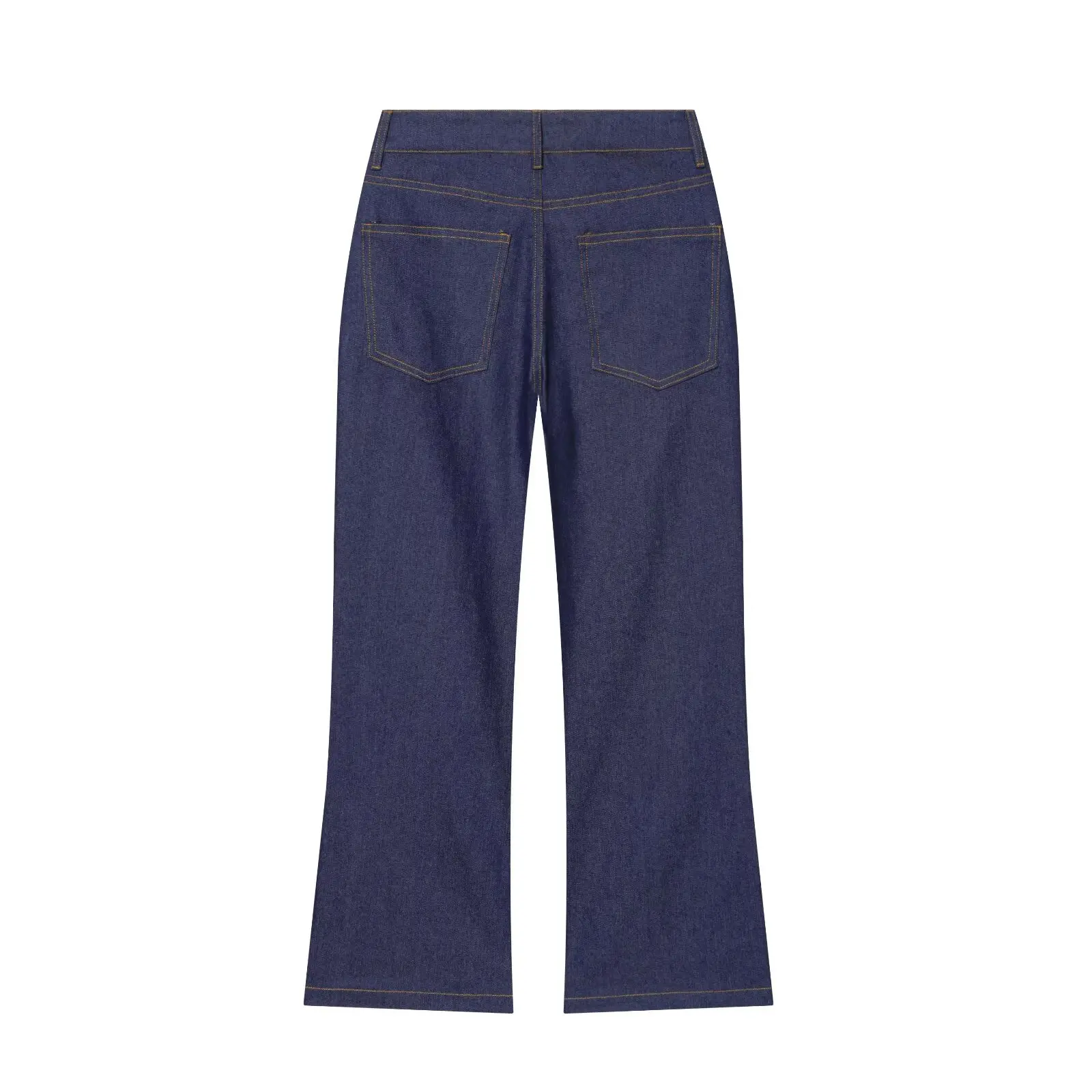 Chic Blue Denim Two Piece Sets Womens Elegant Slim U Neck Lantern Sleeve Blouse and Long Pants Suit Retro Jeans Matching Set
