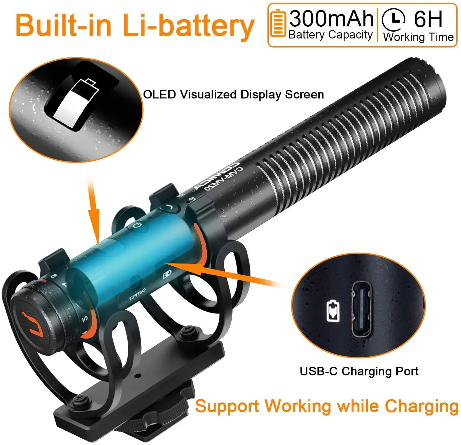 Imagem -05 - Comica Professional Super Cardioid Shotgun Microfone com Shock Mount Câmera Microfone para Gravação de Vídeo Cvm-vm20