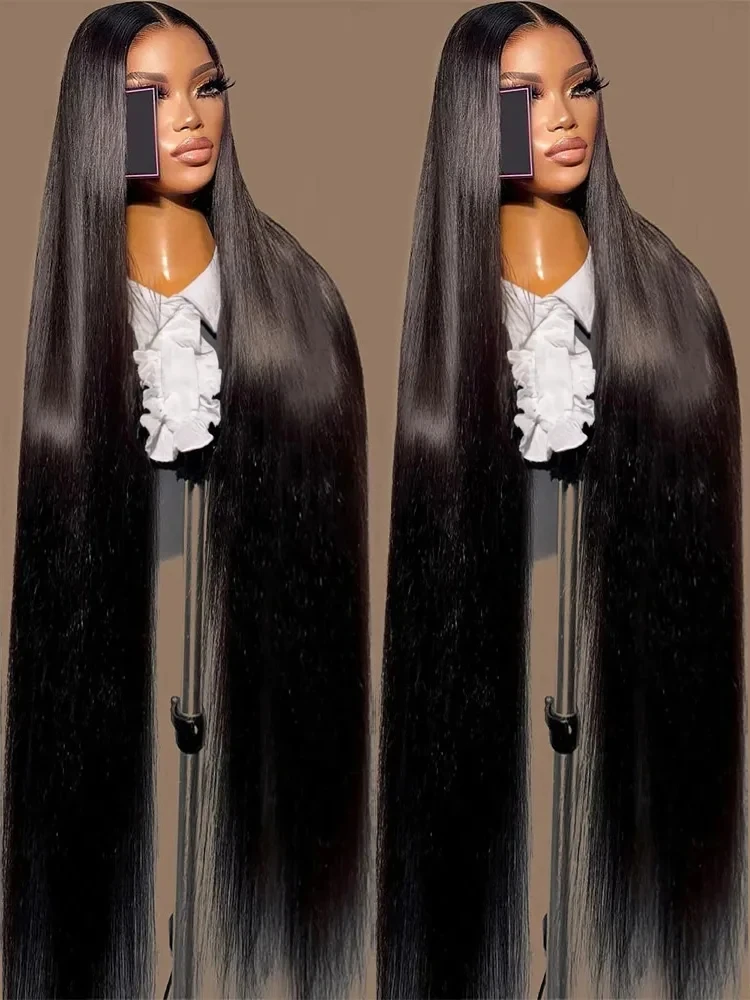 30 34 Inch Bone Straight Human Hair Lace Frontal Wigs Brazilian 13x4 13x6 Lace Front Human Hair Wigs For Women Pre Plucked 200%