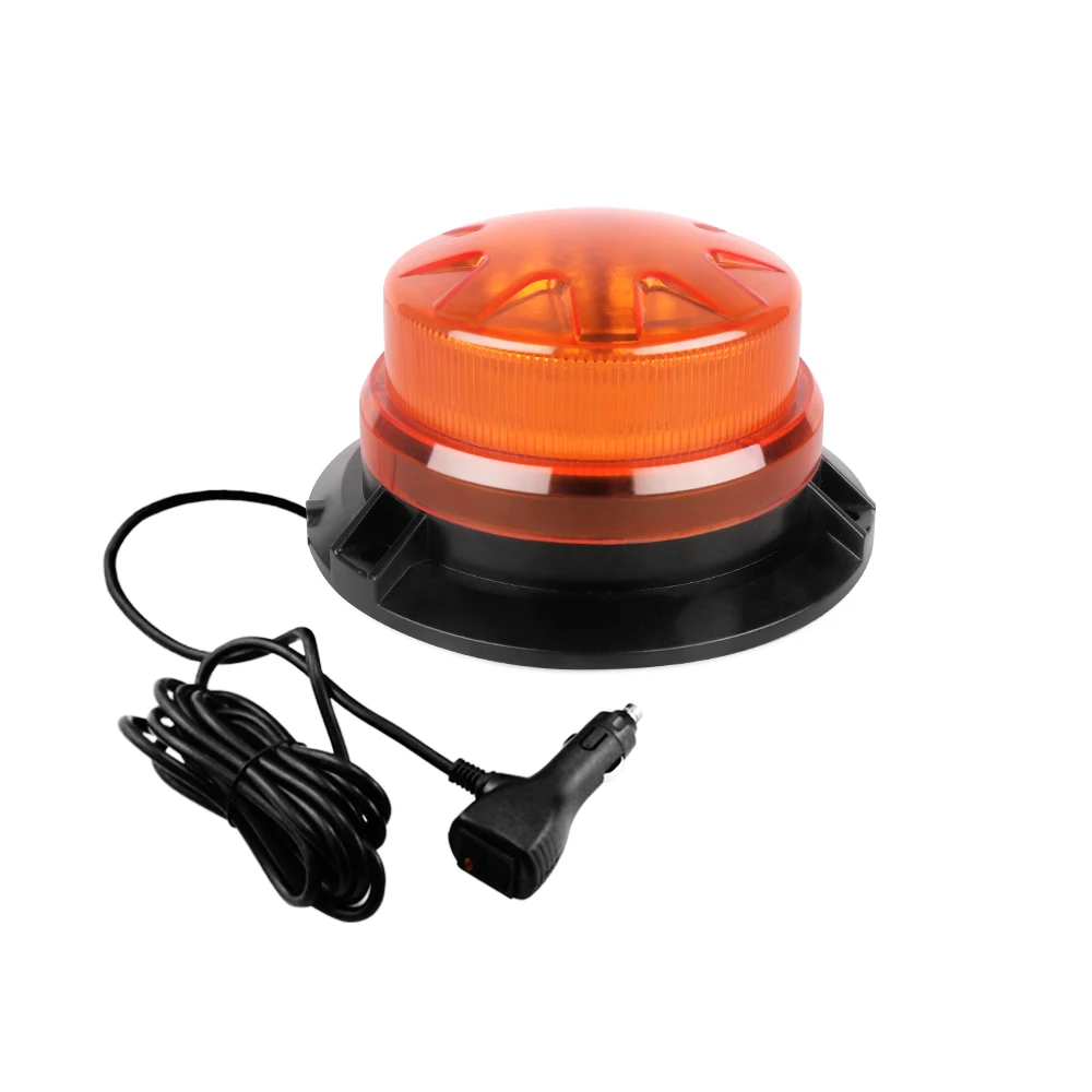 LED Magnetic Base Amber Emergency Strobe Light Car Police Roof Flashing Hazard Warning Light Vehicle Safety Beacon Lamp 12-24V