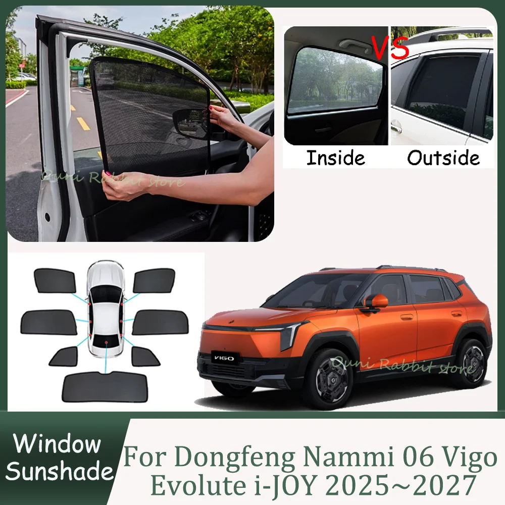 For Dongfeng Nammi 06 Vigo Evolute i-JOY 2025~2027 Car Magnetic Mesh Privacy Sunshade Side Window Sun Shade Sunscreen Accessorie