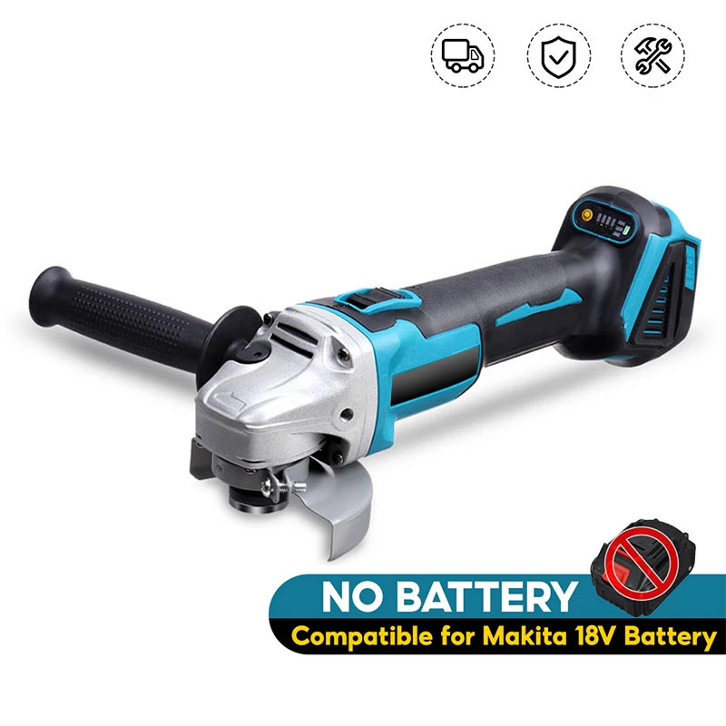 OWJHE 125 mm bürstenloser elektrischer Winkelschleifer mit variabler Geschwindigkeit, M14-Schneidemaschine, Holzbearbeitungswerkzeug für Makita 18 V Akku-Pin