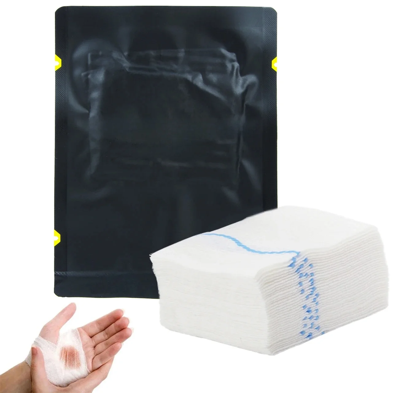 Gaze Kaolin hémostatique pour Combat d'urgence, traumatisme, pliable en Z, Soluble pour Kit de premiers secours tactique Ifak, pansement médical