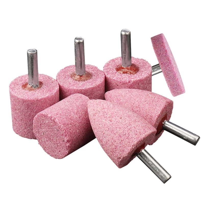 

6mm Shank 16/20/25/30/40mm Pink Corundum Polishing Wheel Grinding Head Abrasive Tool Mounted Stone Points Rotary Accessories