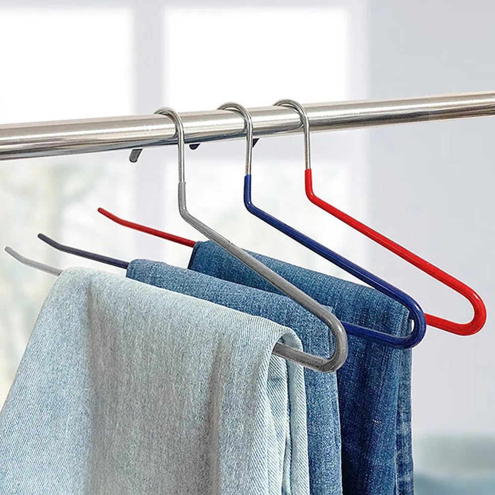 Coated Non-slip Pant Hanger 20 Pts 3 Color (Nair/Red/Nair/Red)